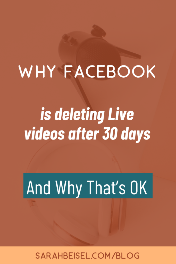Rust red background, Why facebook is deleting live videos 30 days why that's OK. www.sarahbeisel.com