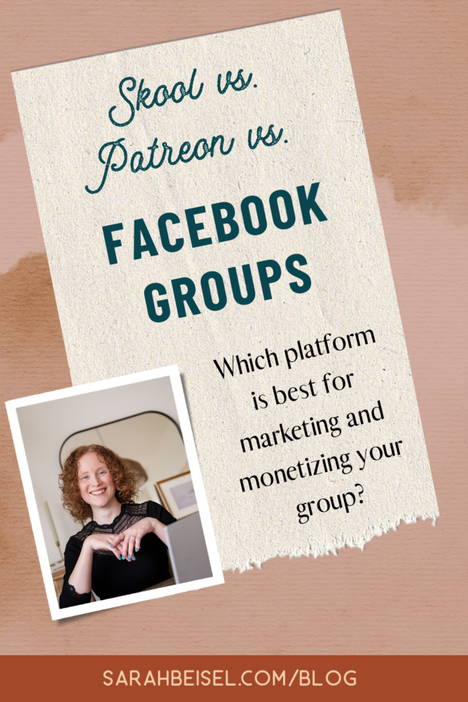 Red-haired woman in black slool-vs-Patreon-vs-Facebook online community platforms